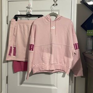 3 pc Puma skirt with hoodie and tank top
